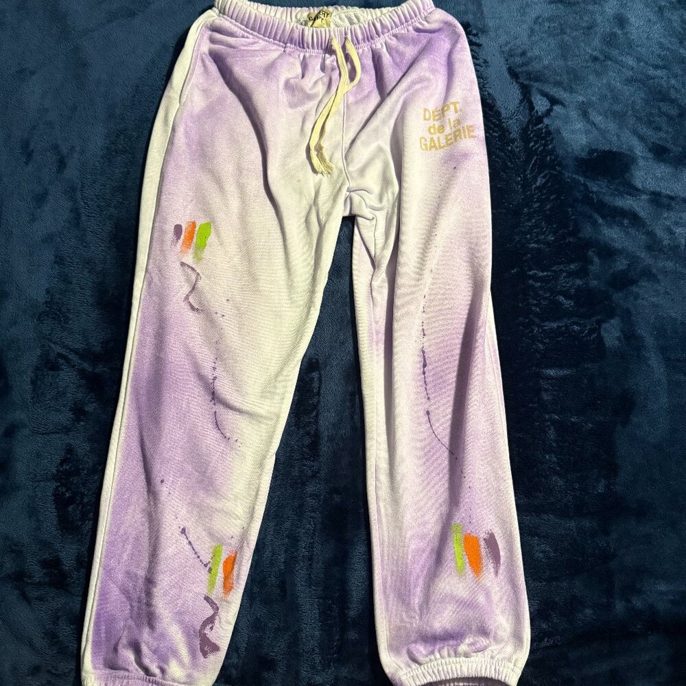 Gallery Dept. Purple Paint Splatter Sweatpants